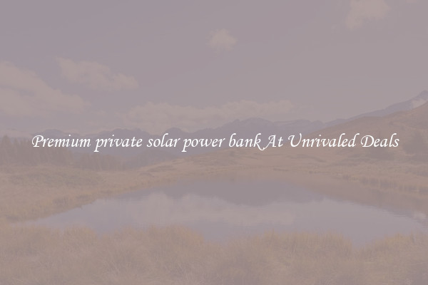 Premium private solar power bank At Unrivaled Deals
