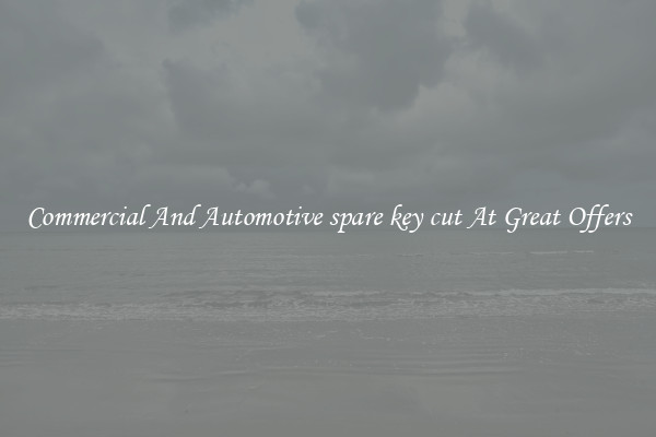 Commercial And Automotive spare key cut At Great Offers