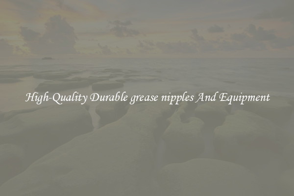 High-Quality Durable grease nipples And Equipment