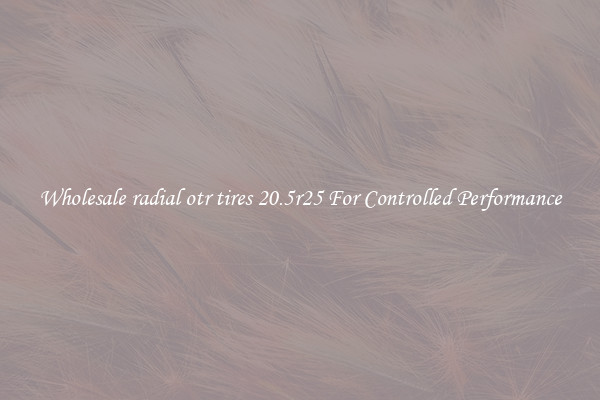 Wholesale radial otr tires 20.5r25 For Controlled Performance