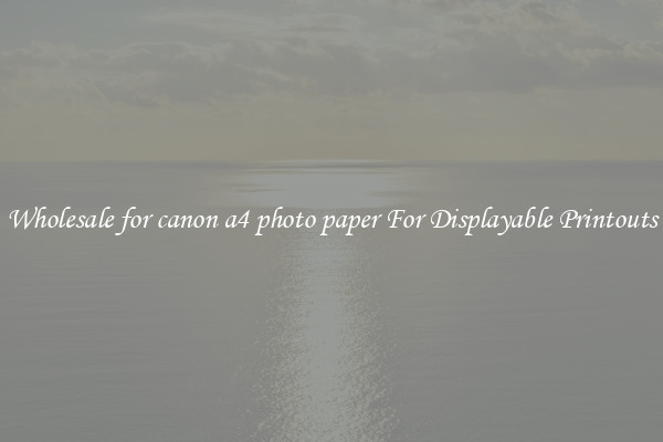 Wholesale for canon a4 photo paper For Displayable Printouts